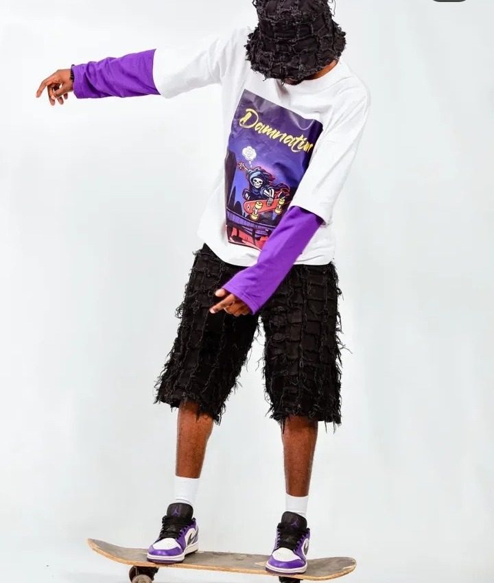 Frayed Patchwork Shorts