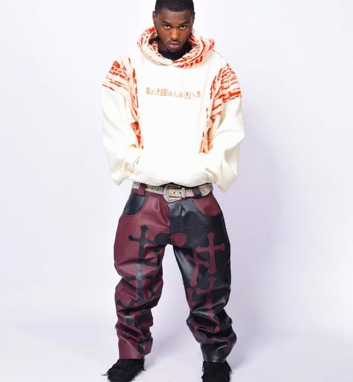 Cross Panel Leather Pant